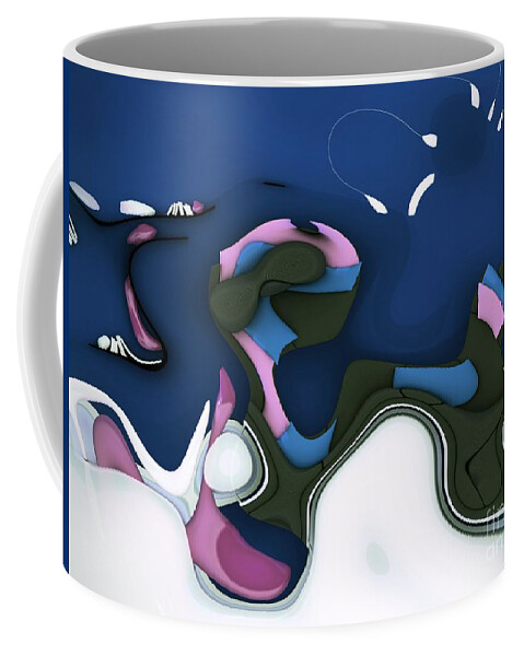 Wavy Coffee Mug featuring the digital art Abstrakto - 55ct1 by Variance Collections