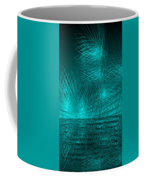 Rithmart Abstract Lines Organic Random Computer Digital Shapes Abstract Acanvas Algorithm Art Below Colors Designed Digital Display Drawn Images Number One Organic Recursive Reflection Series Shadowy Shapes Small Streaming Using Watery Coffee Mug featuring the digital art Ac-1-14 by Gareth Lewis