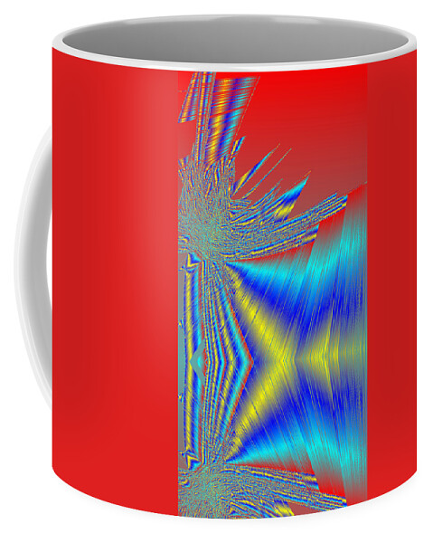 Rithmart Abstract Lines Organic Random Computer Digital Shapes Acanvas Art Background Colors Designed Digital Display Images One Random Series Shapes Smooth Spiky Streaming Three Using Coffee Mug featuring the digital art Ac-7-66-#rithmart by Gareth Lewis