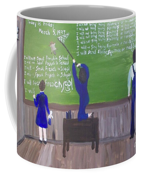 Acadiana Schoolroom In 1927 Coffee Mug featuring the painting Acadiana Schoolroom In 1927 by Seaux-N-Seau Soileau
