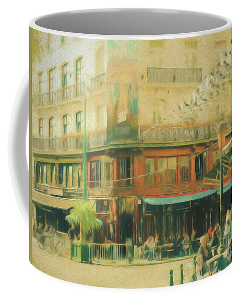 Street Scene Coffee Mug featuring the photograph Avec mes souvenirs by Leigh Kemp