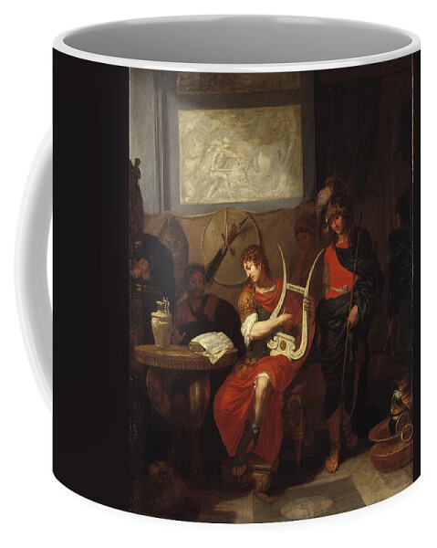 Gerard De Lairesse Coffee Mug featuring the painting Achilles Playing the Lyre before Patroclus by Gerard de Lairesse