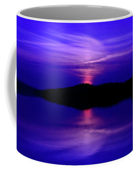 Sunset Coffee Mug featuring the photograph Achray Sunset in Blue, Grand Lake, Algonquin Park by David Porteus