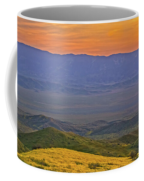 California Coffee Mug featuring the photograph Across the Carrizo Plain at Sunset by Marc Crumpler