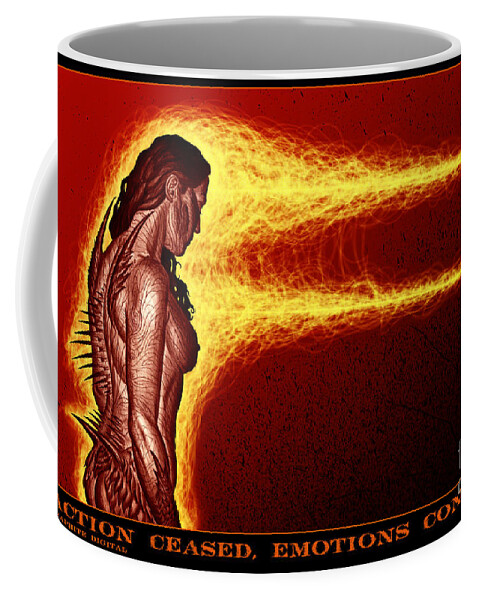 Tony Koehl Coffee Mug featuring the mixed media Action Ceased, Emotions Continue by Tony Koehl