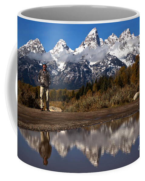 Schwabacher Landing Coffee Mug featuring the photograph Adam Jewell At Grand Teton by Adam Jewell