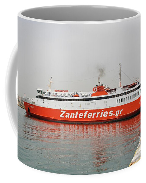 Adamantios Coffee Mug featuring the photograph Adamantios Korais ferry in Piraeus by David Fowler