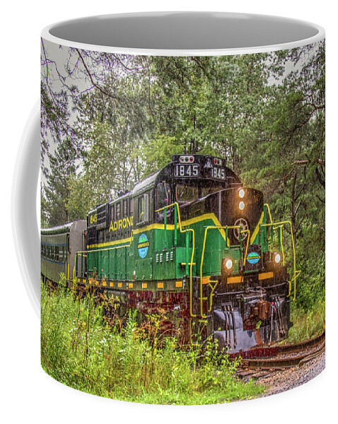 Railroad Coffee Mug featuring the photograph Adirondack Scenic RR Engine 1845 by Rod Best
