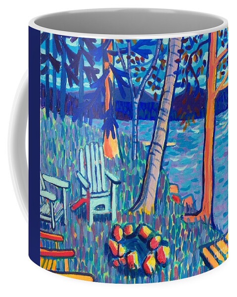 Lake Coffee Mug featuring the painting Adirondacks at Rangeley Lake by Debra Bretton Robinson