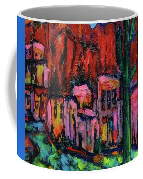 Square Coffee Mug featuring the painting Adobe Magic by Zsanan Studio
