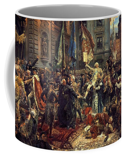 Polish Coffee Mug featuring the painting Adoption of the 1791 Polish Constitution by Jan Matejko