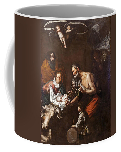 Antonio Del Castillo Y Saavedra Coffee Mug featuring the painting Adoration of the Shepherds by Antonio del Castillo y Saavedra