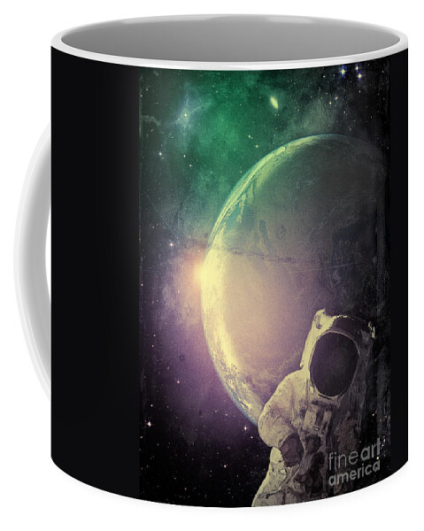 Earth Coffee Mug featuring the digital art Adventure In Space by Phil Perkins