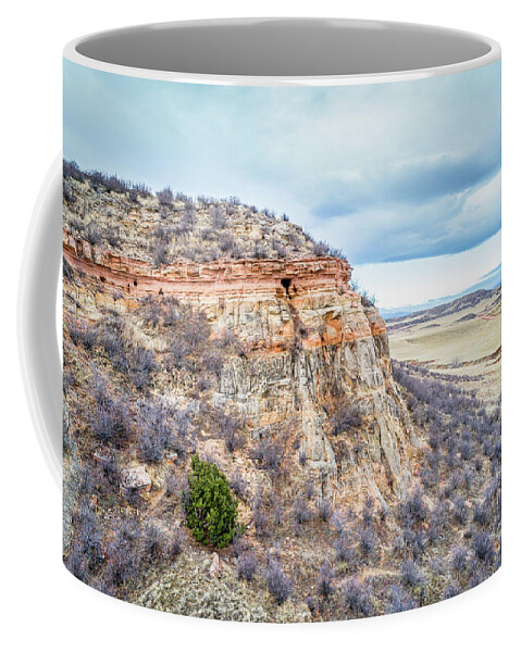 Colorado Coffee Mug featuring the photograph aerial view of northern Colorado foothills by Marek Uliasz