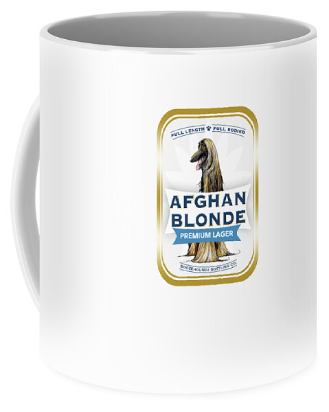 Beer Coffee Mug featuring the drawing Afghan Blonde Premium Lager by John LaFree