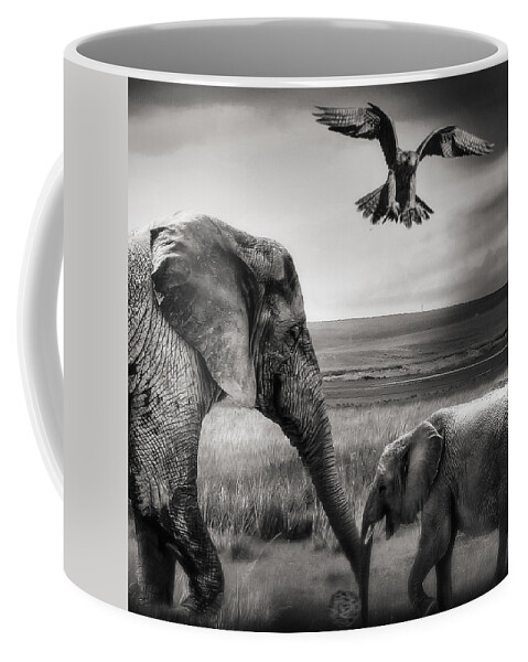 Baby Elephant Coffee Mug featuring the photograph African Playground by Christine Sponchia
