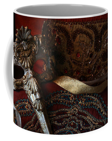 Ball Coffee Mug featuring the photograph After the Ball - Venetian Mask by Yvonne Wright