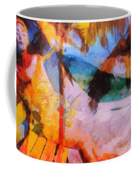 Woman Coffee Mug featuring the painting Afternoon by Lelia DeMello
