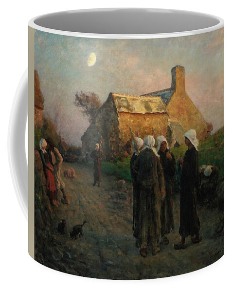 Jules Breton (french Coffee Mug featuring the painting Afternoon Repast by Jules Breton