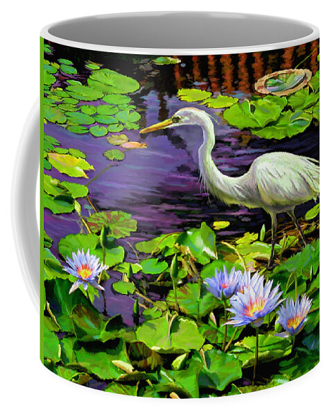 Water Birds Coffee Mug featuring the painting Afternoon Snack by David Van Hulst
