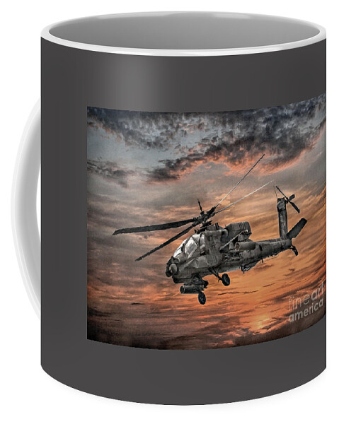 Apache Helicopter Coffee Mug featuring the digital art AH-64 Apache Attack Helicopter by Randy Steele