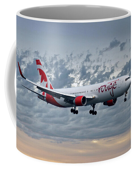 Air Canada Coffee Mug featuring the photograph Air Canada Rouge Boeing 767-333 by Smart Aviation
