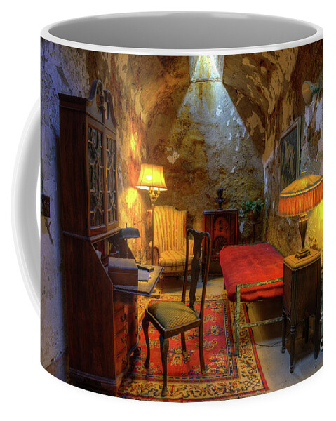 Al Capone's Jail Cell Coffee Mug featuring the photograph Al Capones Jail Cell by Anthony Sacco