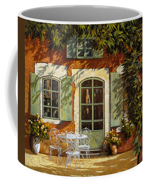 Landscape Coffee Mug featuring the painting Al Fresco In Cortile by Guido Borelli