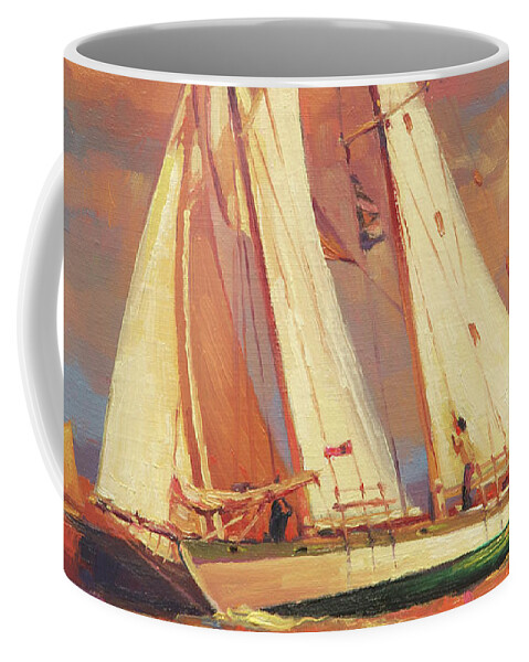 Sailboat Coffee Mug featuring the painting Al Fresco by Steve Henderson