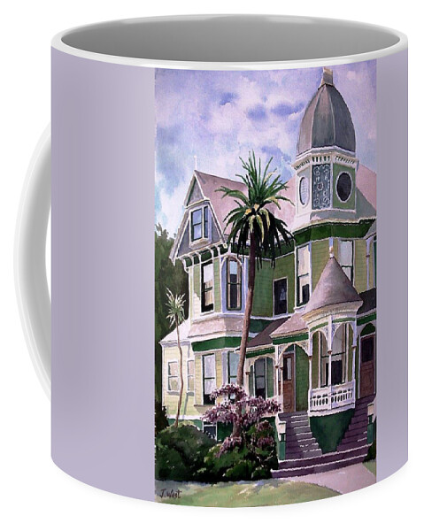 Landscape Coffee Mug featuring the painting Alameda Victorian by John West