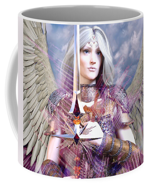 Albino Coffee Mug featuring the digital art Albino Angel4 by Suzanne Silvir