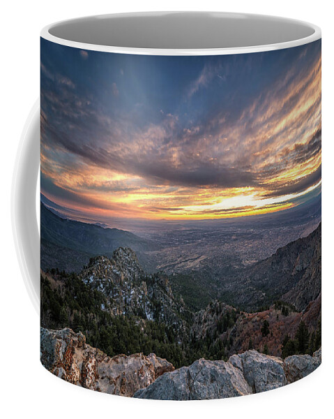 Albuquerque Coffee Mug featuring the photograph Albuquerque Sunset by Framing Places