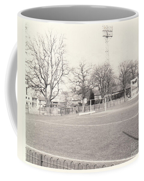  Coffee Mug featuring the photograph Aldershot - Recreation Ground - West End Highstreet 1 - BW - 1960s by Legendary Football Grounds