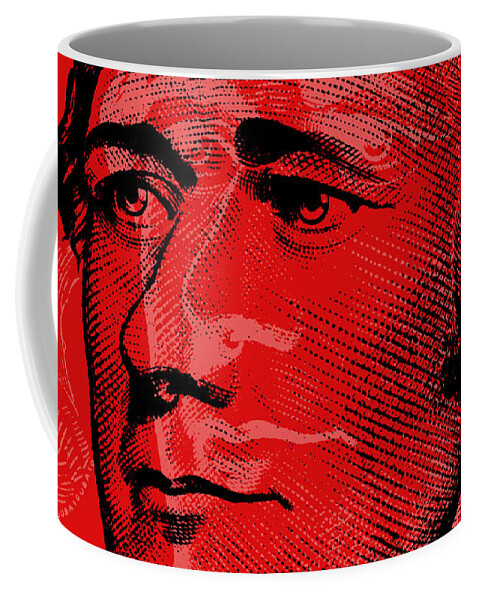 Alexander Hamilton Coffee Mug featuring the digital art Alexander Hamilton - $10 bill by Jean luc Comperat