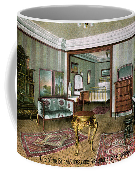 Haunted By History Coffee Mug featuring the photograph Alexandria Hotel Bridal Suite Los Angeles 1906-1915 by Sad Hill - Bizarre Los Angeles Archive