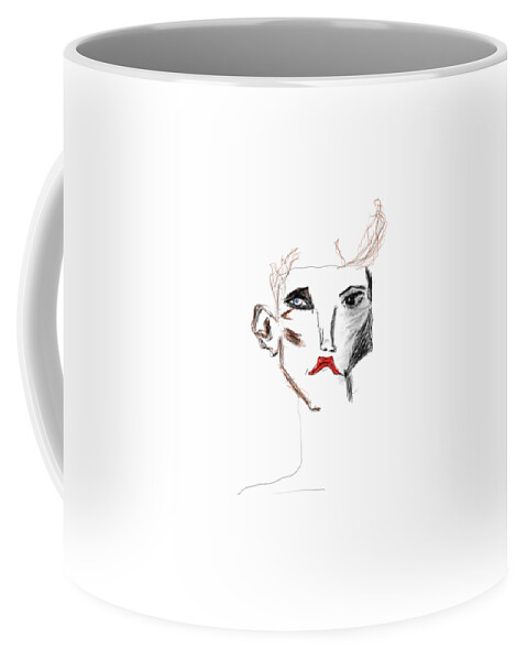 Apple Pencil Coffee Mug featuring the drawing Alice by Bill Owen