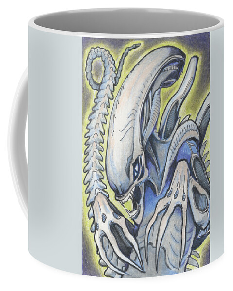 Alien Movie Creature Coffee Mug by Amy S Turner - Pixels