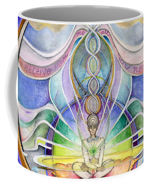 Mandala Coffee Mug featuring the painting Alignment Mandala by Jo Thomas Blaine