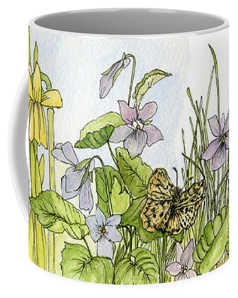 Spring Coffee Mug featuring the painting Alive in a Spring Garden by Laurie Rohner
