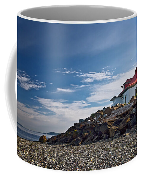 Joan Carroll Coffee Mug featuring the photograph Alki Point Lighthouse by Joan Carroll