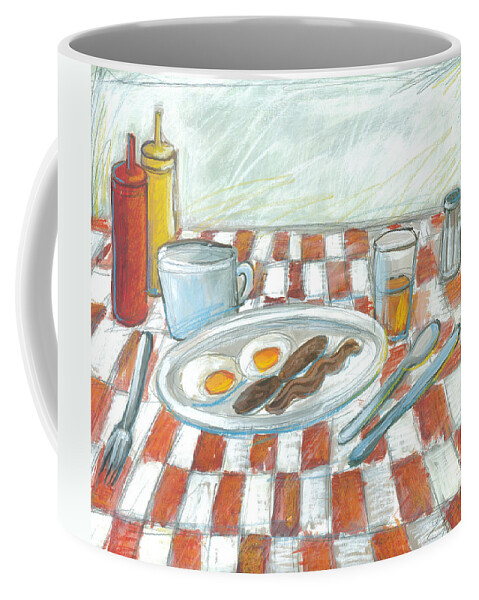 Ketchup Bottle Coffee Mug featuring the painting All American Breakfast 2 by Gerry High