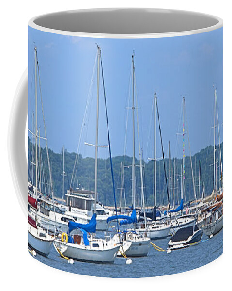 Sailboat Coffee Mug featuring the photograph All In Line by Newwwman