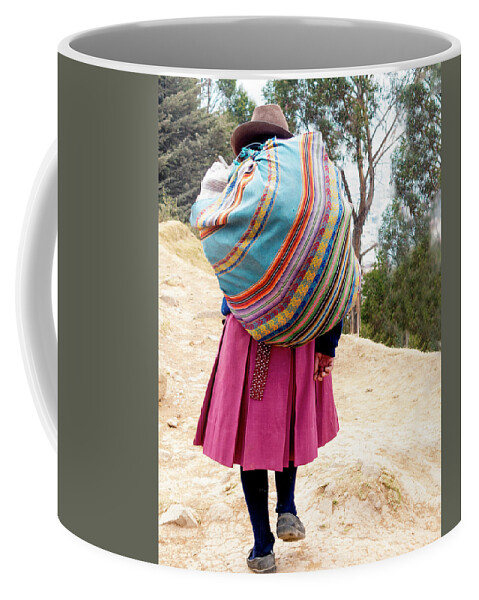 Peruvian Woman Coffee Mug featuring the photograph All Packed Up by Jessica Levant