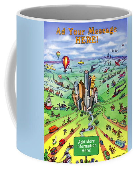 Houston Coffee Mug featuring the digital art All Roads lead to Houston by Kevin Middleton