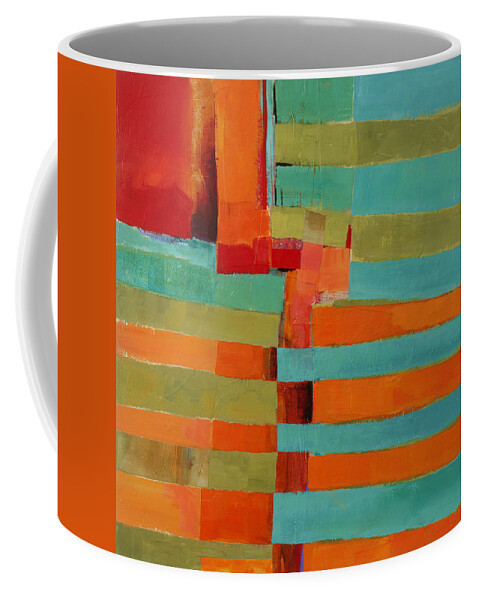 Abstract Art Coffee Mug featuring the painting All Stripes 2 by Jane Davies