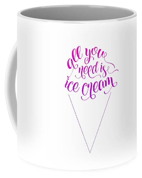 Pink And Purple Coffee Mug featuring the digital art All You Need Is Ice Cream by Leah McPhail