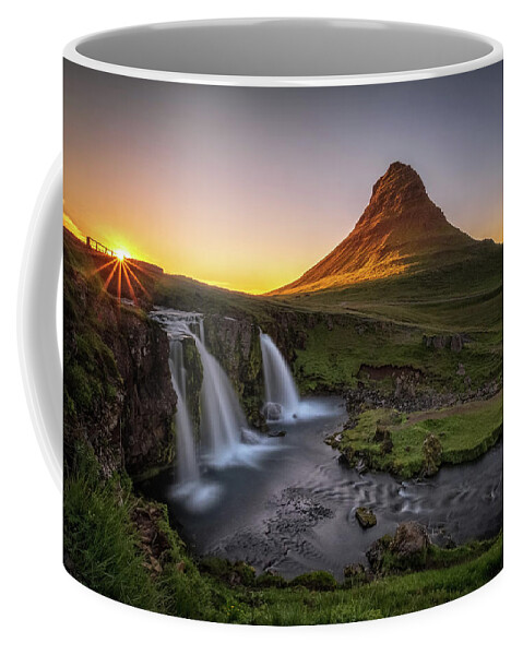 Iceland West Region Coffee Mug featuring the photograph Almost Midnight by Neil Shapiro