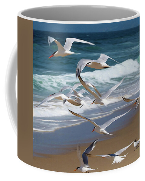 Birds Coffee Mug featuring the photograph Aloft Again by Joe Schofield