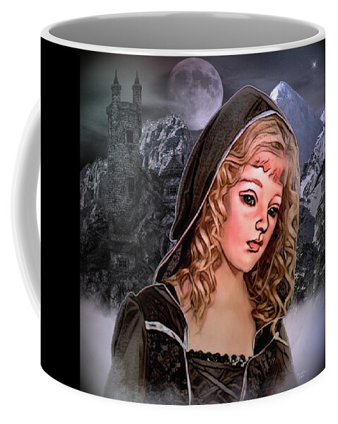 Digital Art Coffee Mug featuring the digital art Alone in This World by Artful Oasis