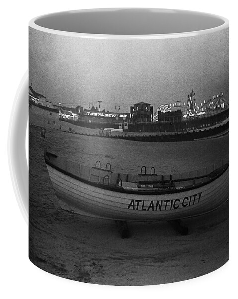 Along The Beach Atlantic City New Jersey 1979 Coffee Mug featuring the photograph Along the beach Atlantic City New Jersey 1979 by David Lee Guss